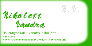 nikolett vandra business card